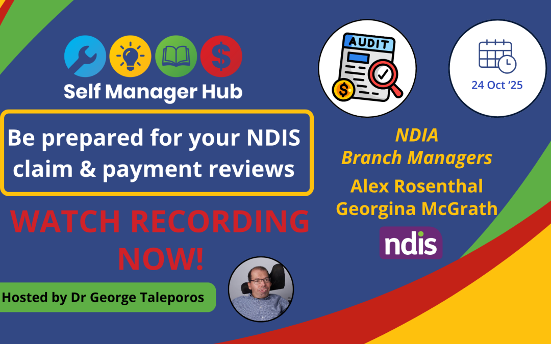 Workshop Recording: Be prepared for your NDIS claim & payment reviewsBy Self Manager Hub Keywords | Budgets | Recordkeeping | NDIS | self-managementCategory | NDIS Fund Management | Premium Content | News | Keep your recordsFormats | Video